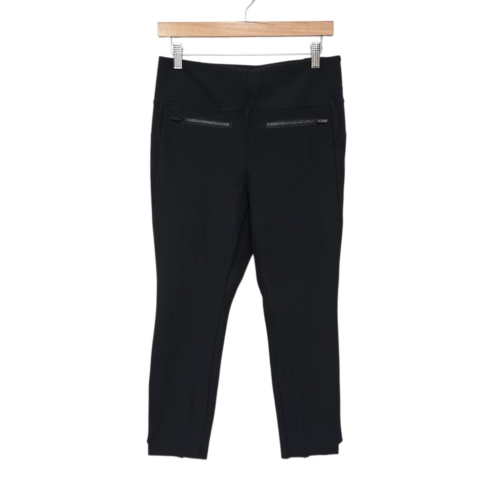Athleta Stellar Crop Pants Black High‎ Rise Zip Pockets Womens Medium Athleisure